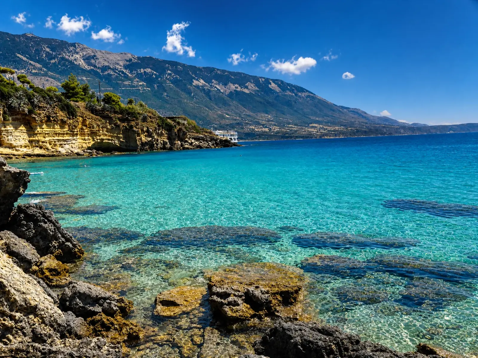 Aerial view of Pessada coastline