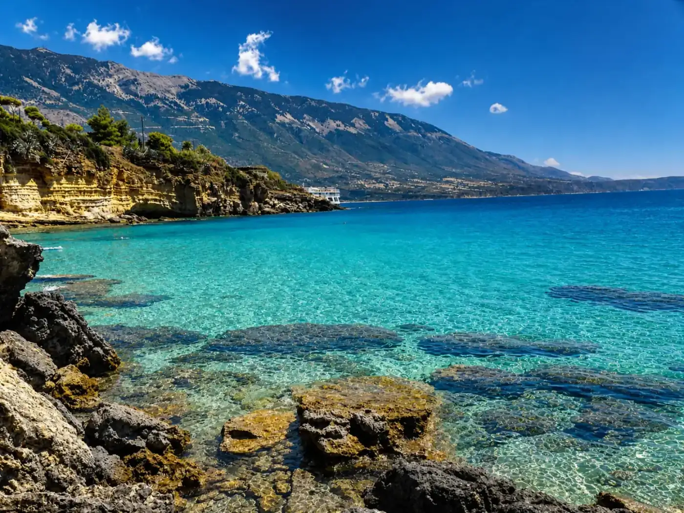 Aerial view of Pessada coastline